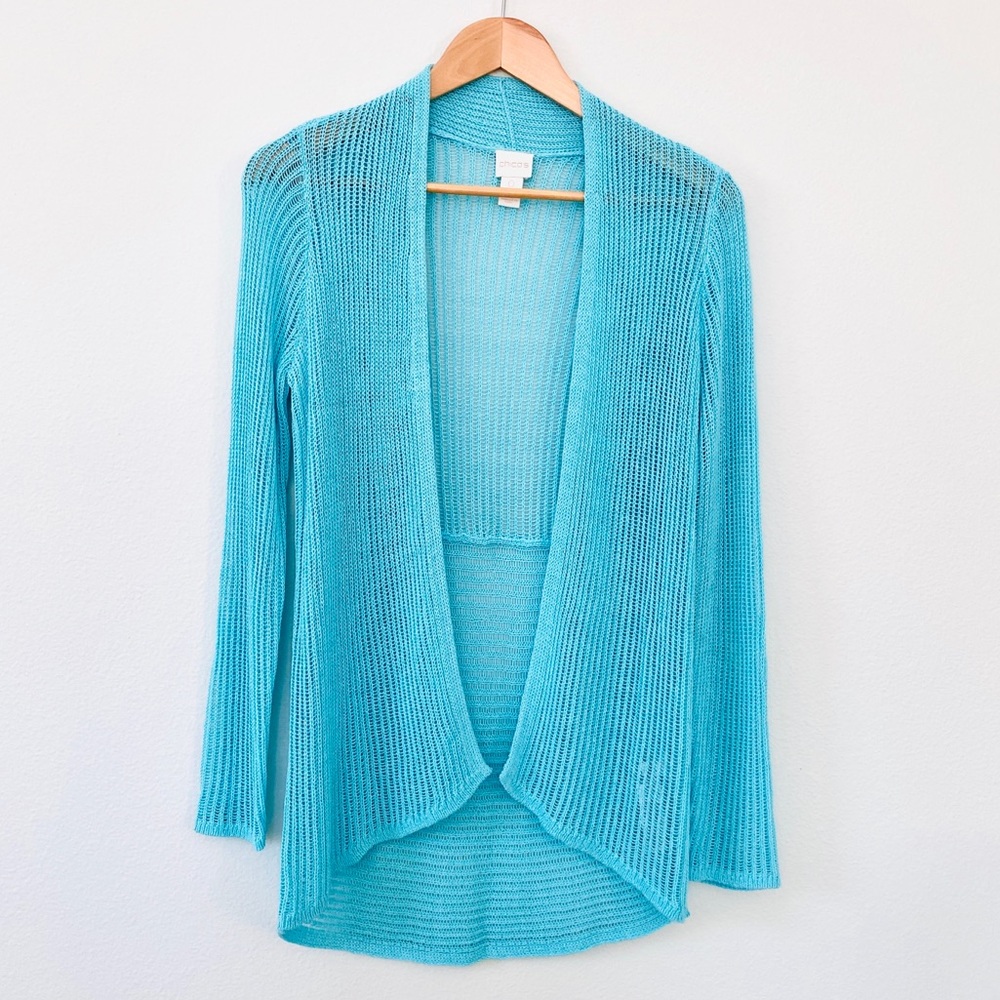 ❌SOLD❌ Chico's Cardigan Sweater Open Front Turquoise